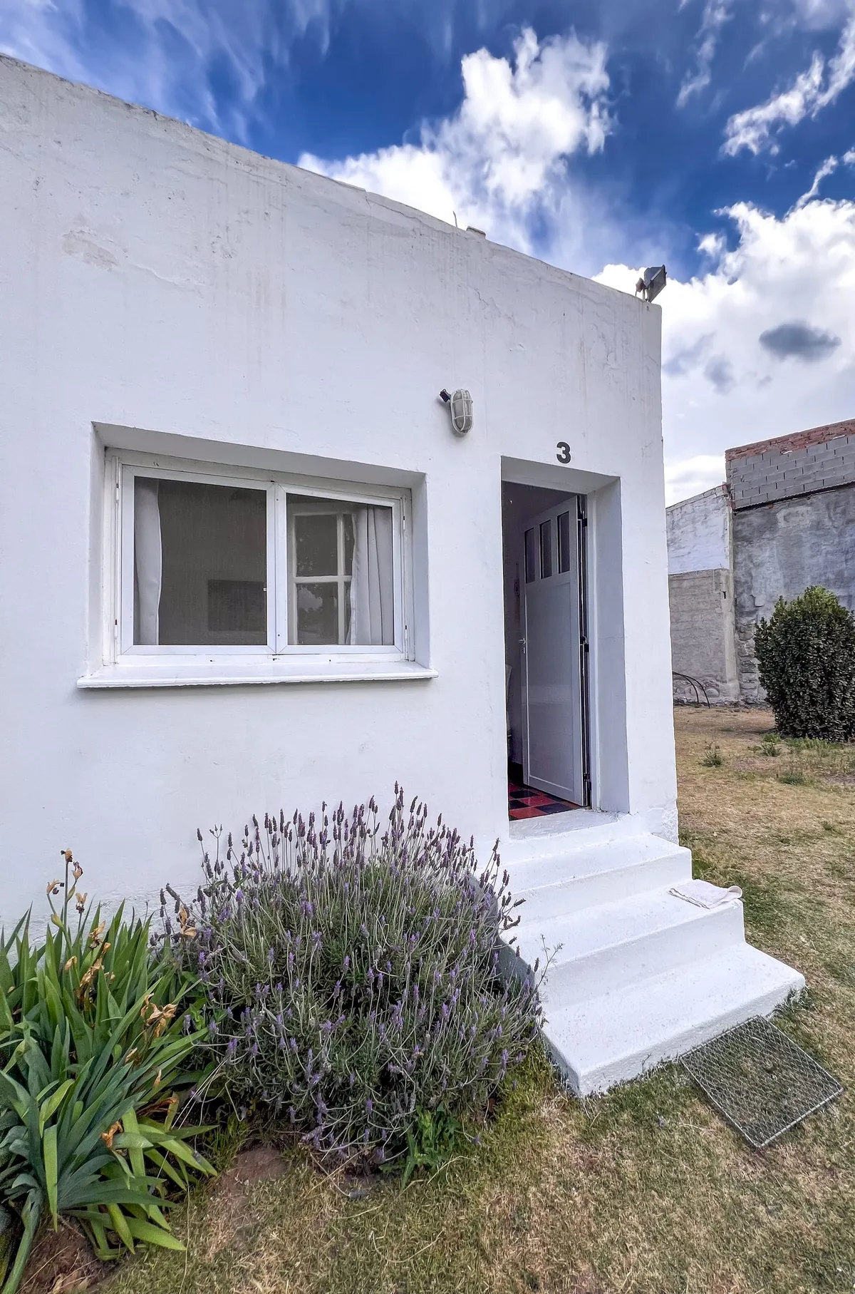 Private entrance to #3, with the number on the door